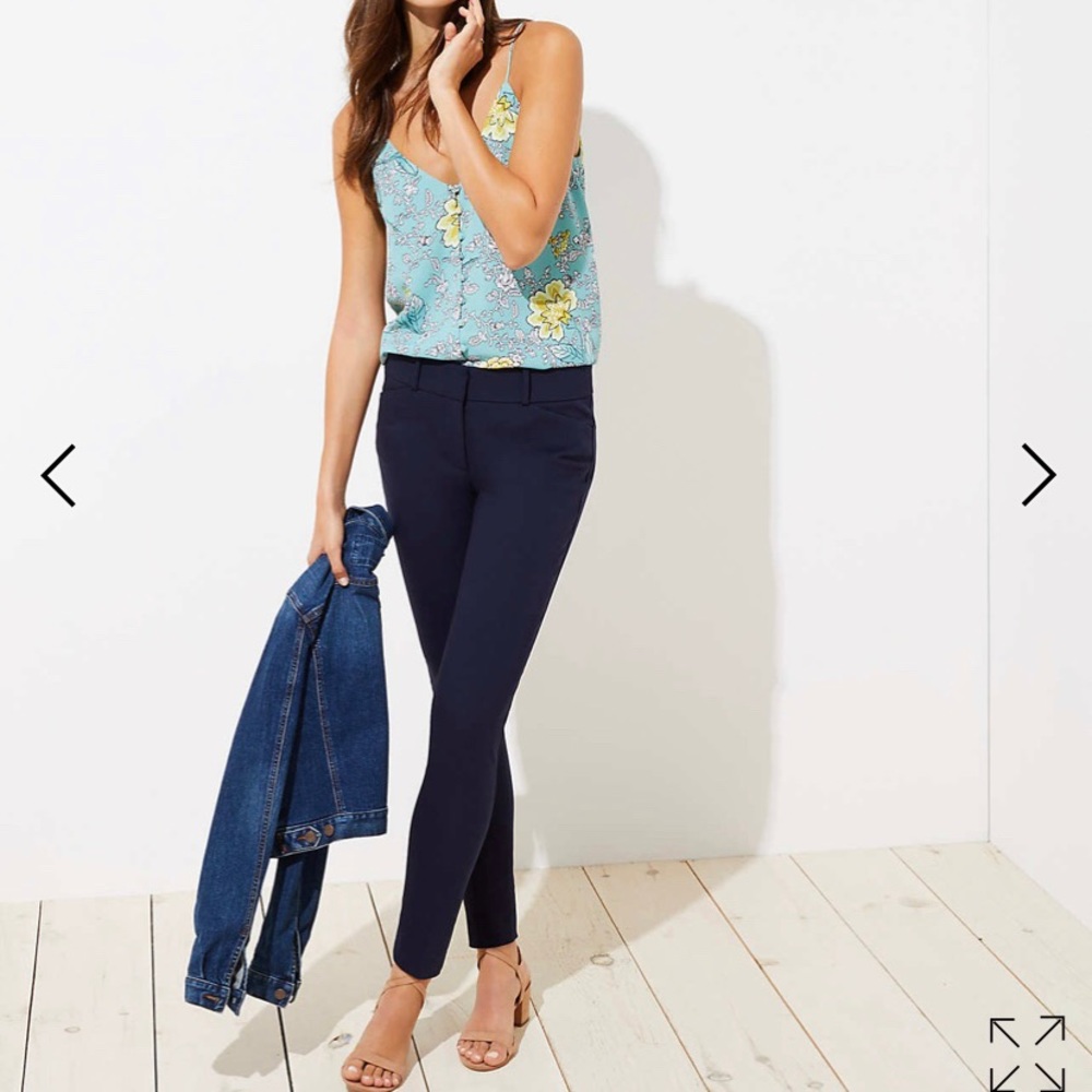 NWT Loft Marisa Navy Pants